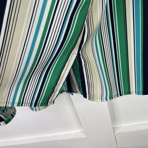 Catherines Top Button Up Shirt Womens Plus Size 1X Striped Blouse 3/4 Sleeve - Picture 8 of 10